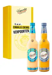 Artikelbild des Artikels “Geschenkset mit 0,7 L VERPOORTEN EIERPUNSCH 11 %vol & 0,7 L VERPOORTEN BOMBARDINO 17 %vol “