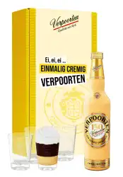 Artikelbild des Artikels “Geschenkset mit  0,7 L VERPOORTEN ORIGINAL Eierlikör 20 %vol und 4 ''Wappen''-Gläser “