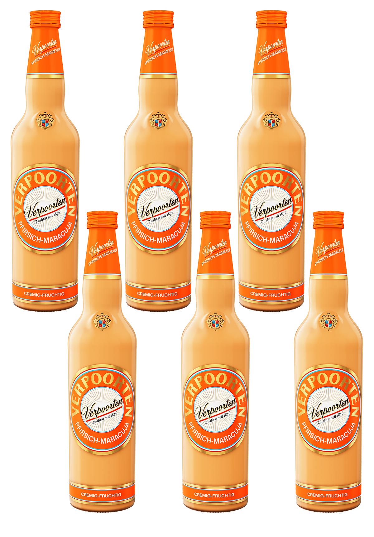  Artikelbild 1 des Artikels “6 x 0,7 L VERPOORTEN PFIRSICH-MARACUJA Eierlikör 17 %vol “