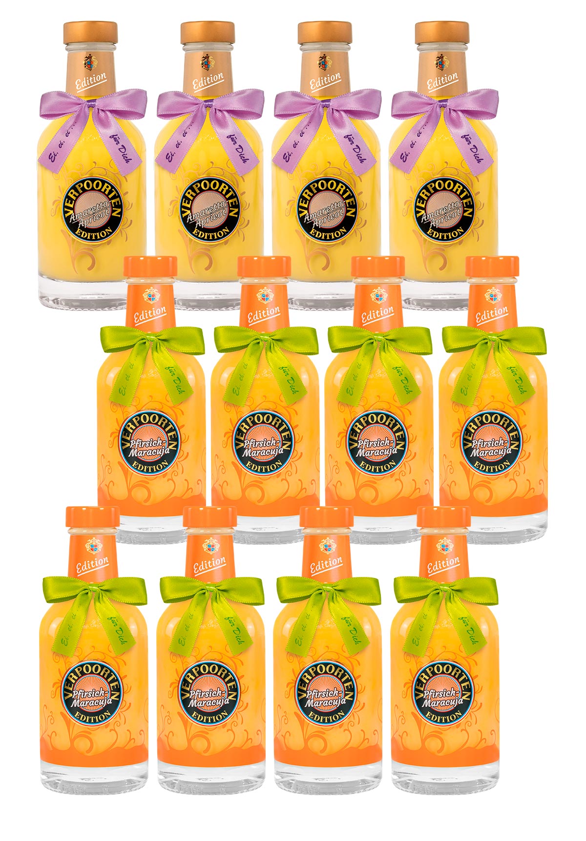  Artikelbild 1 des Artikels “8 x 0,2 L VERPOORTEN PFIRSICH-MARACUJA Eierlikör 17 %vol und 4 x 0,2 L VERPOORTEN AMARETTO APRICOT 17 %vol “