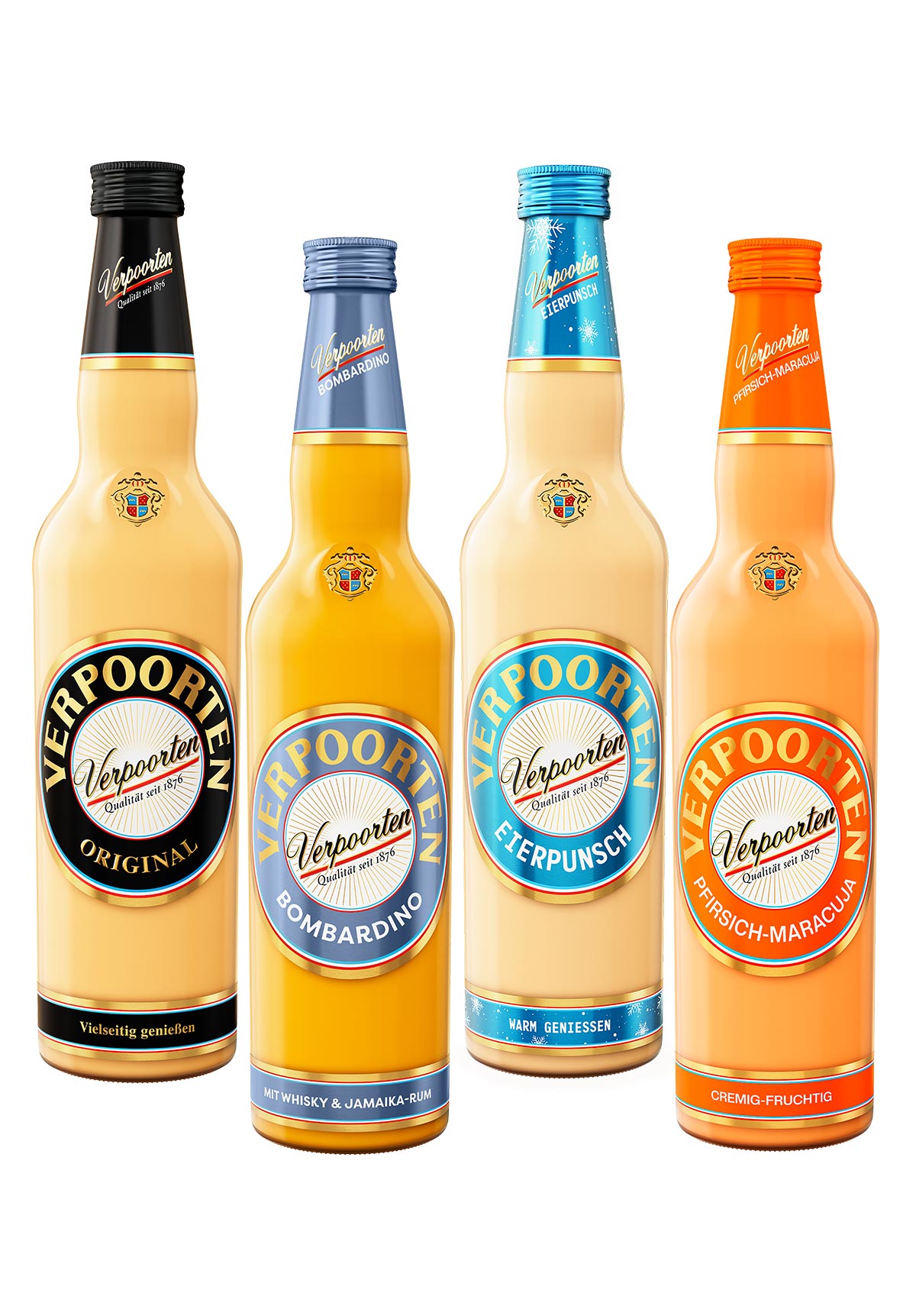  Artikelbild 1 des Artikels “Genusspaket mit 4 Sorten je 0,7 L: VERPOORTEN ORIGINAL (20 %vol), BOMBARDINO (17 %vol), Eierpunsch (11 %vol), Pfirsich-Maracuja (17 %vol) “