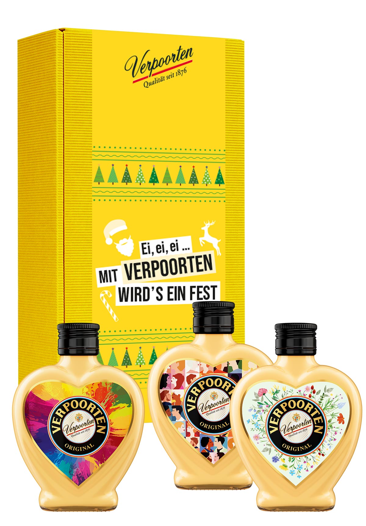  Artikelbild 1 des Artikels “Geschenkset mit unseren 0,2 L Herzflaschen VERPOORTEN ORIGINAL Eierlikör 20 %vol in den Motiven LOVE, RAINBOW und WILDFLOWERS “
