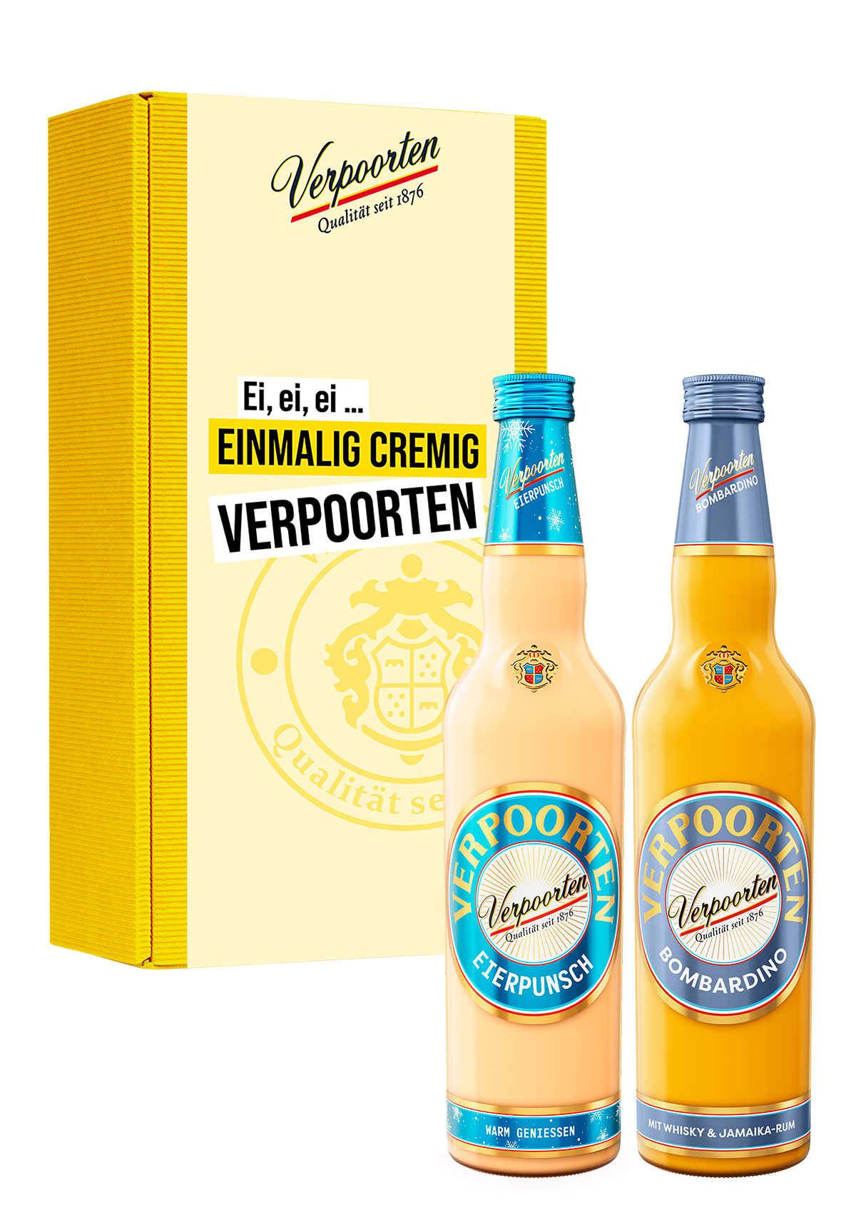  Artikelbild 1 des Artikels “Geschenkset mit 0,7 L VERPOORTEN EIERPUNSCH 11 %vol & 0,7 L VERPOORTEN BOMBARDINO 17 %vol “