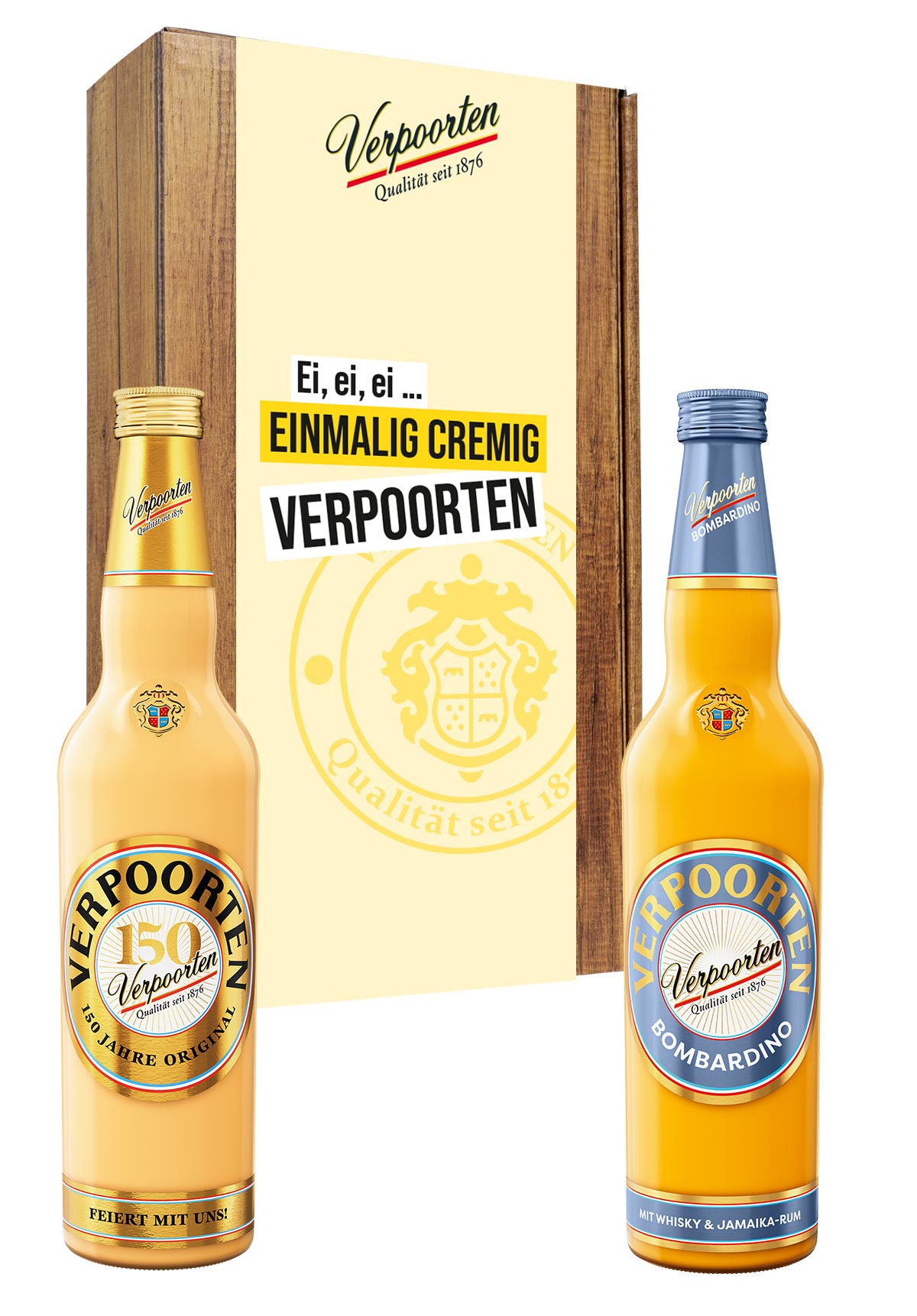  Artikelbild 1 des Artikels “Geschenkset mit 0,7 L VERPOORTEN ORIGINAL Eierlikör 20 %vol & 0,7 L VERPOORTEN BOMBARDINO 17 %vol “